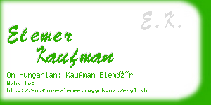 elemer kaufman business card